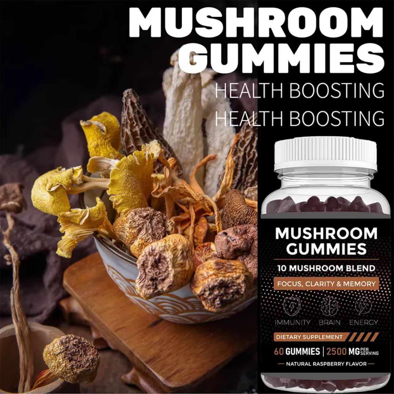Health Wellness Gummies - Mushroom Gummies Supports Immune Health Supports