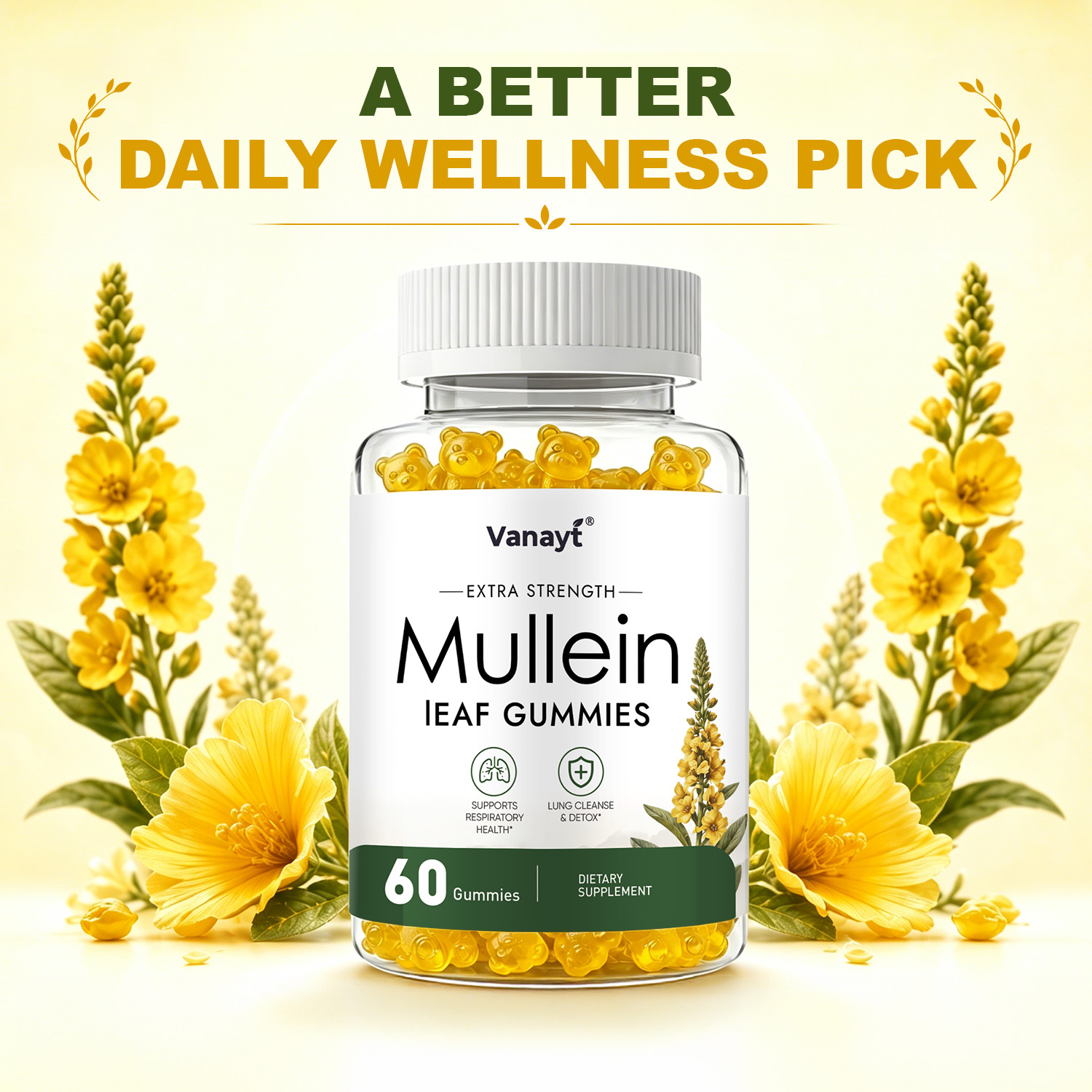 2000mg Mullein Leaf Gummy Supp - Health Wellness Gummies 评论和价格